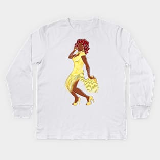 Chi Chi DeVayne (White Background) Kids Long Sleeve T-Shirt